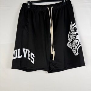 Darc Sport Wolves Shorts Mens XL Lined Black Gym Running Limited 718 OF 1000